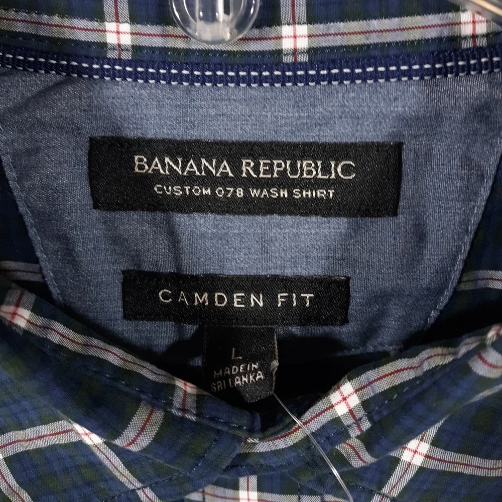 Banana Republic Shirt Mens Size Large Camden Fit Cotton Blue NEW